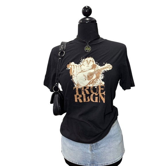 True Religion Buddha Graphic T-Shirt Black Size Small - Picture 1 of 3